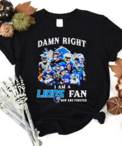 Damn right I am a Lions fan now and forever team players hoodie, sweater, longsleeve, shirt v-neck, t-shirt