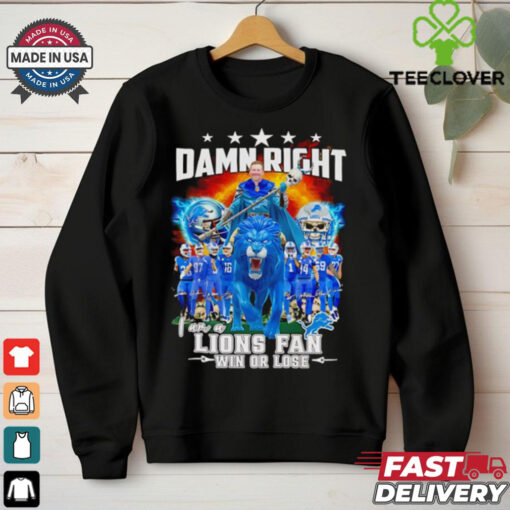 Dan Campbell riding a lion damn right I an a Lions fan win or lose shirt