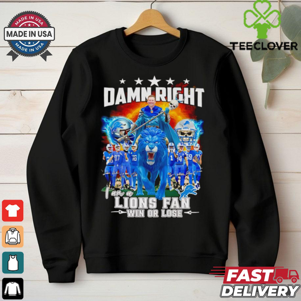 Dan Campbell riding a lion damn right I an a Lions fan win or lose shirt Dan Campbell riding a lion damn right I an a Lions fan win or lose shirt