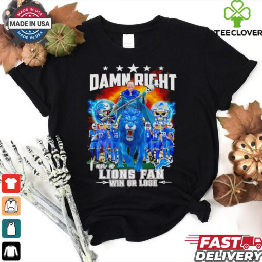 Dan Campbell riding a lion damn right I an a Lions fan win or lose shirt