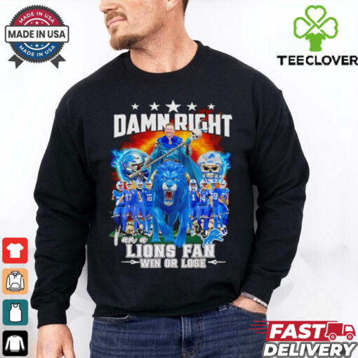 Dan Campbell riding a lion damn right I an a Lions fan win or lose shirt