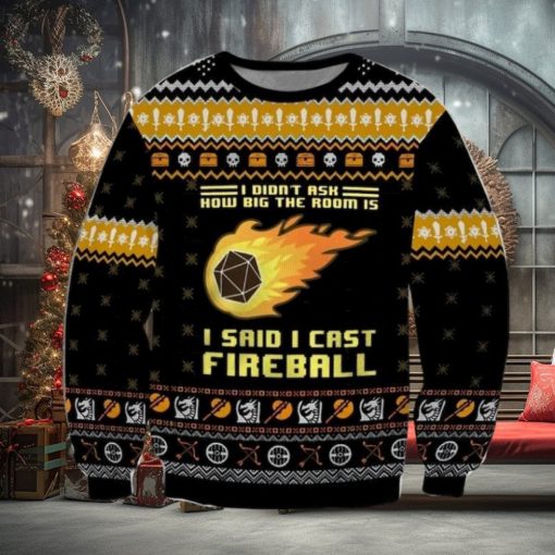 DandD I Said I Cast Fireball Ugly Christmas Sweater