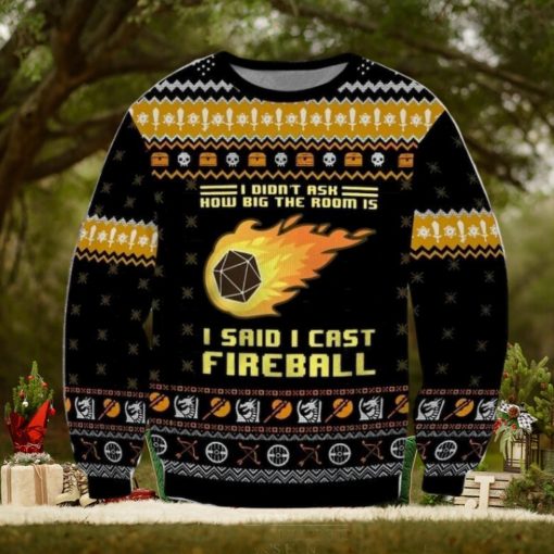 DandD I Said I Cast Fireball Ugly Christmas Sweater