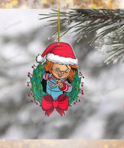 Dangerous Evil Doll With Santa Hat Ornament