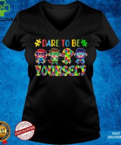 Dare to be yourself Autism Awareness Superheroes Kids Boys T Shirt