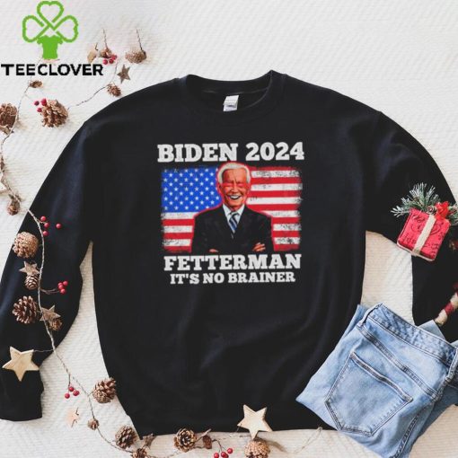 Dark Brandon Biden Fetterman 2024 It’s A No Brainer American Flag T Shirt