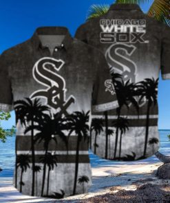 Dark Palm Silhouettes – White Sox Tropical Sunset Aloha Shirt