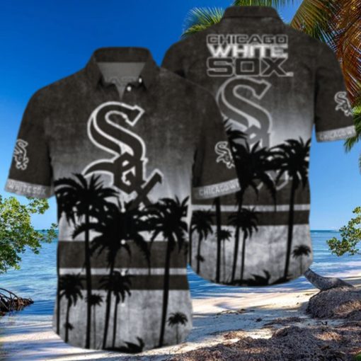 Dark Palm Silhouettes – White Sox Tropical Sunset Aloha Shirt