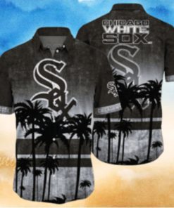 Dark Palm Silhouettes – White Sox Tropical Sunset Aloha Shirt