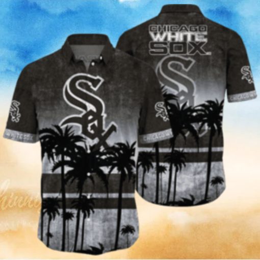 Dark Palm Silhouettes – White Sox Tropical Sunset Aloha Shirt