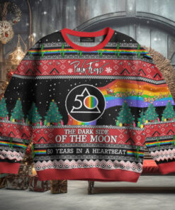 Dark Side Of The Moon 50 Years in A Heart Beat – Pink Floyd Ugly Christmas Sweater