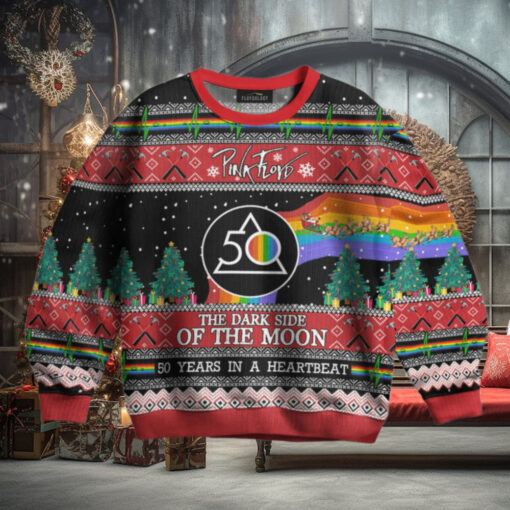 Dark Side Of The Moon 50 Years in A Heart Beat – Pink Floyd Ugly Christmas Sweater