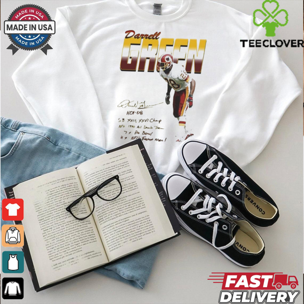 Darrell Green 28 Washington Redskins Player 7x Pro Bowl 4x NFL’s Fastest Man Signature t shirt Darrell Green 28 Washington Redskins Player 7x Pro Bowl 4x NFL’s Fastest Man Signature t shirt