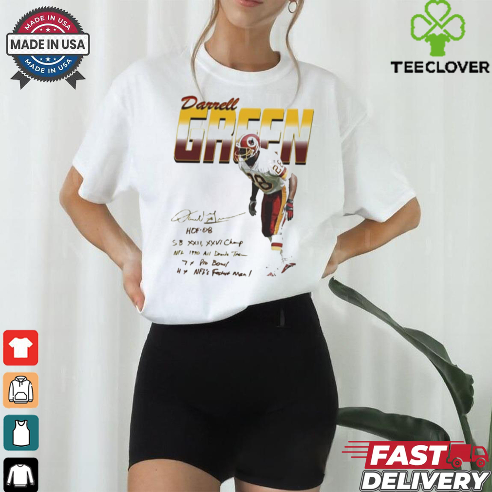 Darrell Green 28 Washington Redskins Player 7x Pro Bowl 4x NFL’s Fastest Man Signature t shirt Darrell Green 28 Washington Redskins Player 7x Pro Bowl 4x NFL’s Fastest Man Signature t shirt