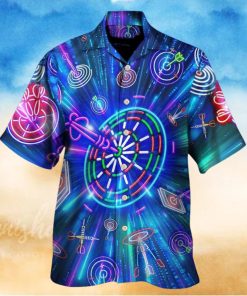 Dart Neon Sign Bright Royal Hawaii Shirt, Summer Beach Shirt, Hawaii Shirt, Shirt For Dart Lovers