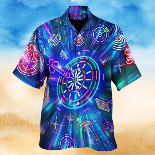 Dart Neon Sign Bright Royal Hawaii Shirt, Summer Beach Shirt, Hawaii Shirt, Shirt For Dart Lovers
