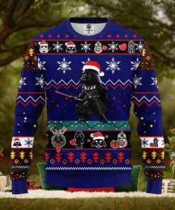 Darth Vader Blue 1 Thanksgiving Women Mens Ugly Christmas Sweater