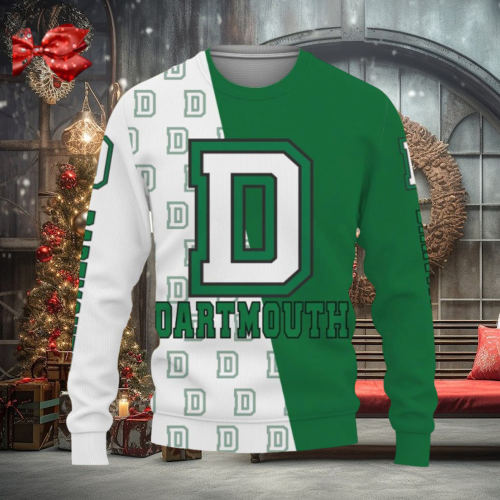 Dartmouth Big Green Sports American Football Knitted Christmas 3D Sweater Gift Holidays Dartmouth Big Green Sports American Football Knitted Christmas 3D Sweater Gift Holidays