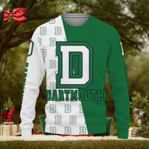 Dartmouth Big Green Sports American Football Knitted Christmas 3D Sweater Gift Holidays
