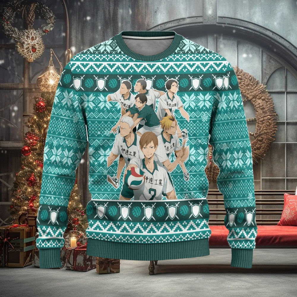 Date Tech High Haikyuu Anime Xmas Women Mens Ugly Christmas Sweater Date Tech High Haikyuu Anime Xmas Women Mens Ugly Christmas Sweater