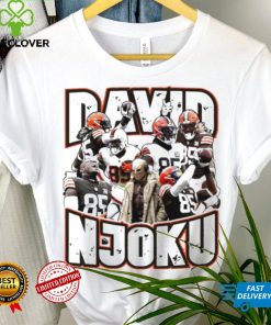 David Njoku number 85 Cleveland Browns football player pose retro shirt
