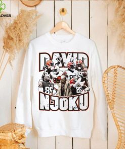 David Njoku number 85 Cleveland Browns football player pose retro shirt