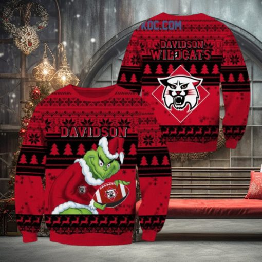 Davidson Wildcats Grinch NCAA Christmas Ugly Sweater