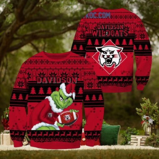 Davidson Wildcats Grinch NCAA Christmas Ugly Sweater