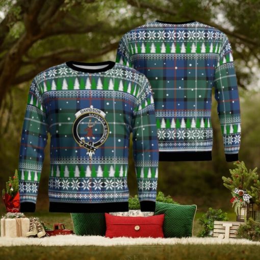 Davidson of Tulloch Crest Tartan Christmas Ugly Sweater 3D Gift For Men And Women