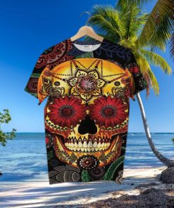 Day Of The Dead Sugar Skull Hawaiian Shirt 3D Printed Graphic Tees