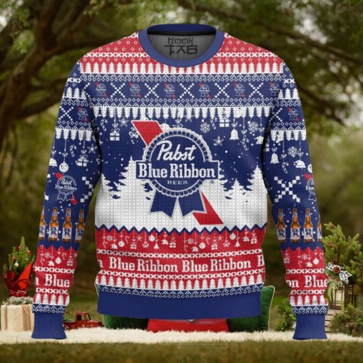 De pabst blue ribbon beer ugly christmas sweater