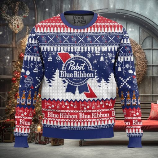 De pabst blue ribbon beer ugly christmas sweater