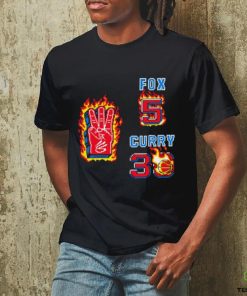 De’Aaron Fox 5 vs Stephen Curry 30 fire pixel shirt