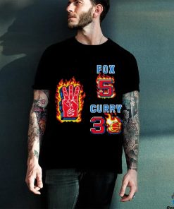 De’Aaron Fox 5 vs Stephen Curry 30 fire pixel shirt