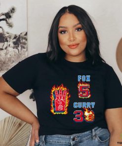 De’Aaron Fox 5 vs Stephen Curry 30 fire pixel shirt
