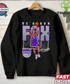De’Aaron Fox Sacramento Kings Basketball shattered signature shirt