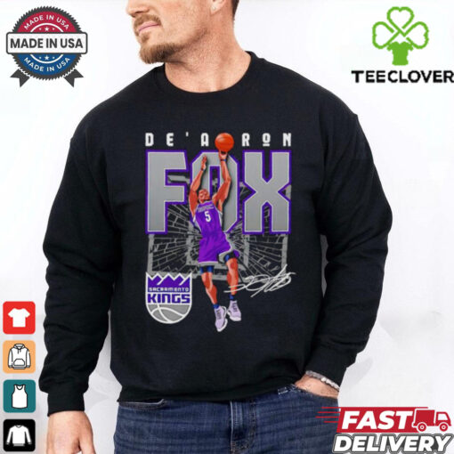 De’Aaron Fox Sacramento Kings Basketball shattered signature shirt