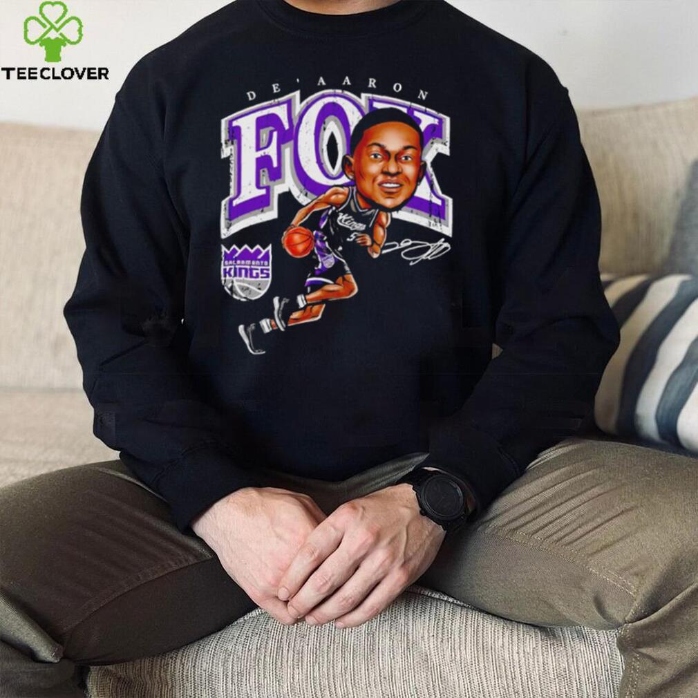 De’Aaron Fox Sacramento Kings cartoon caricature signature shirt De’Aaron Fox Sacramento Kings cartoon caricature signature shirt