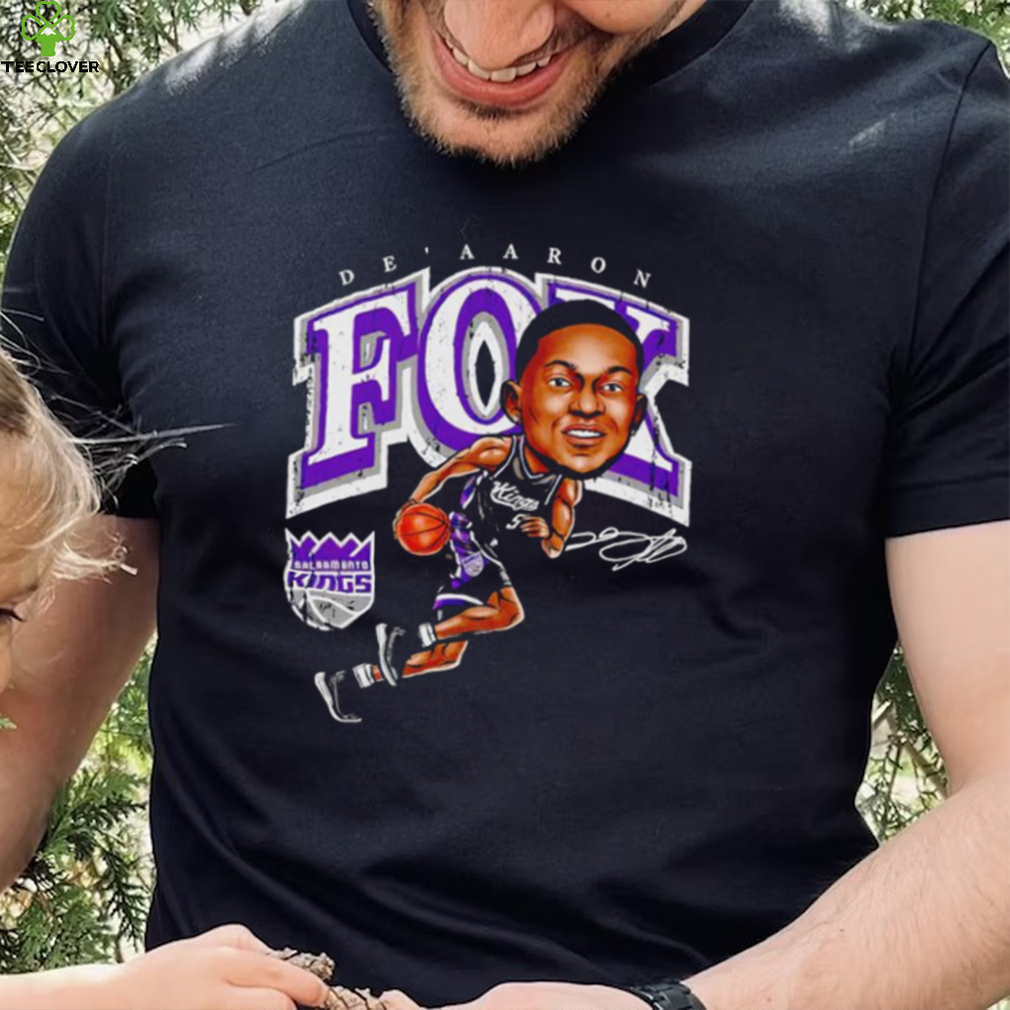 De’Aaron Fox Sacramento Kings cartoon caricature signature shirt De’Aaron Fox Sacramento Kings cartoon caricature signature shirt