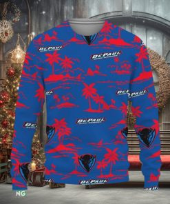 DePaul Blue Demons Aloha Hawaii Beach Knitted Xmas 3D Sweater Gift Holidays
