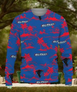 DePaul Blue Demons Aloha Hawaii Beach Knitted Xmas 3D Sweater Gift Holidays
