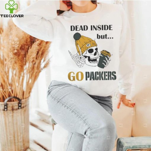 Dead Inside But go Packers Green Bay Packers Skeleton Logo hoodie, sweater, longsleeve, shirt v-neck, t-shirt