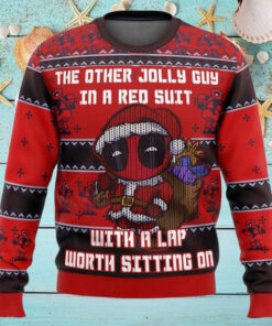 Deadpool Jolly Santa Hat Ugly Christmas Sweater