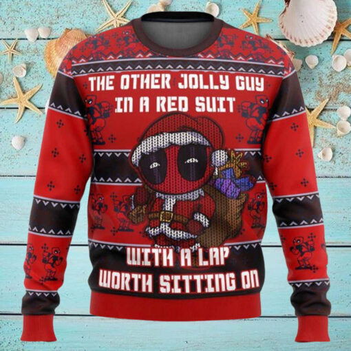 Deadpool Jolly Santa Hat Ugly Christmas Sweater