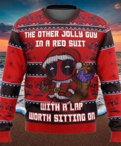 Deadpool Jolly Santa Hat Ugly Christmas Sweater