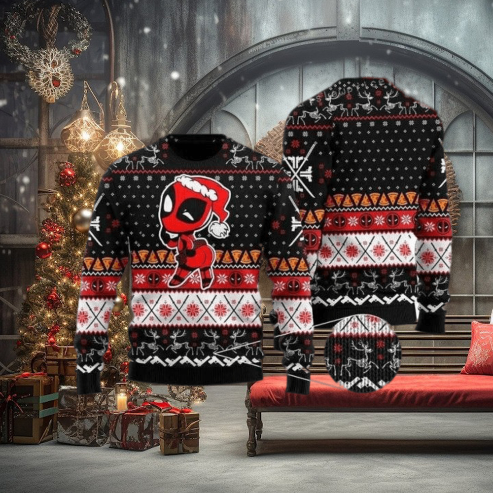 Deadpool Merry Kissmyass Ugly Sweater For Woman Deadpool Merry Kissmyass Ugly Sweater For Woman