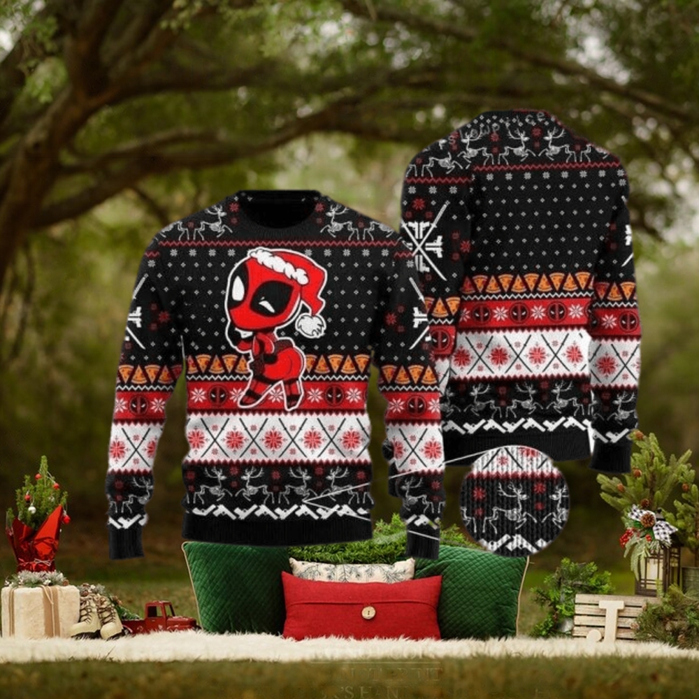 Deadpool Merry Kissmyass Ugly Sweater For Woman Deadpool Merry Kissmyass Ugly Sweater For Woman