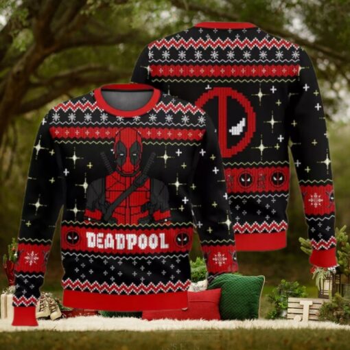 Deadpool Superhero Ugly Christmas Sweater, Deadpool Movie Xmas Sweatshirt, Deadp