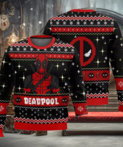 Deadpool Superhero Ugly Christmas Sweater, Deadpool Movie Xmas Sweatshirt, Deadp