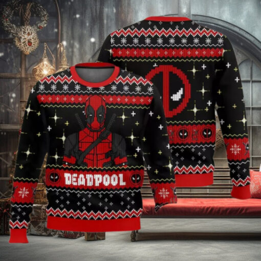 Deadpool Superhero Ugly Christmas Sweater, Deadpool Movie Xmas Sweatshirt, Deadp